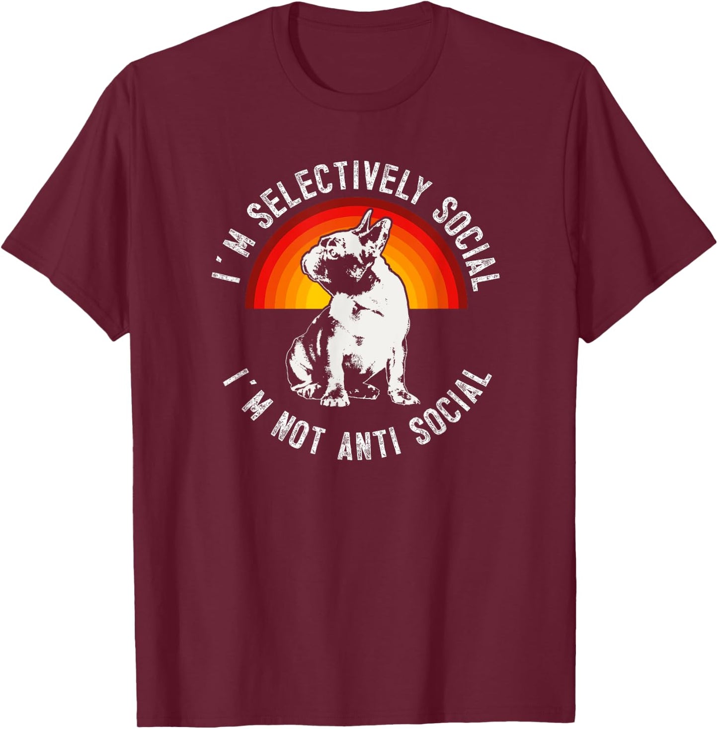 French Bulldog Frenchie Dog Men Women Kids T-Shirt - T-Shirt | Maroon