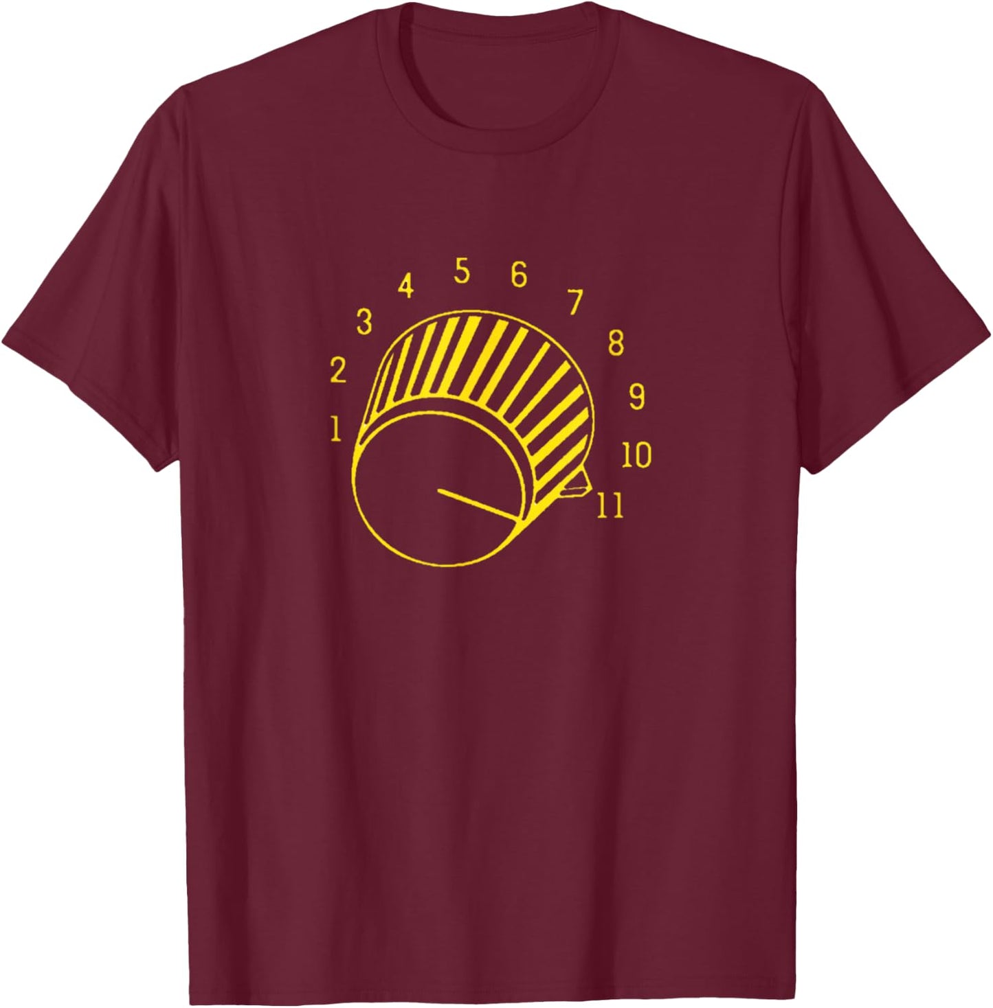 Guitar Shirt Volume up to 11 T-Shirt - T-Shirt | Maroon