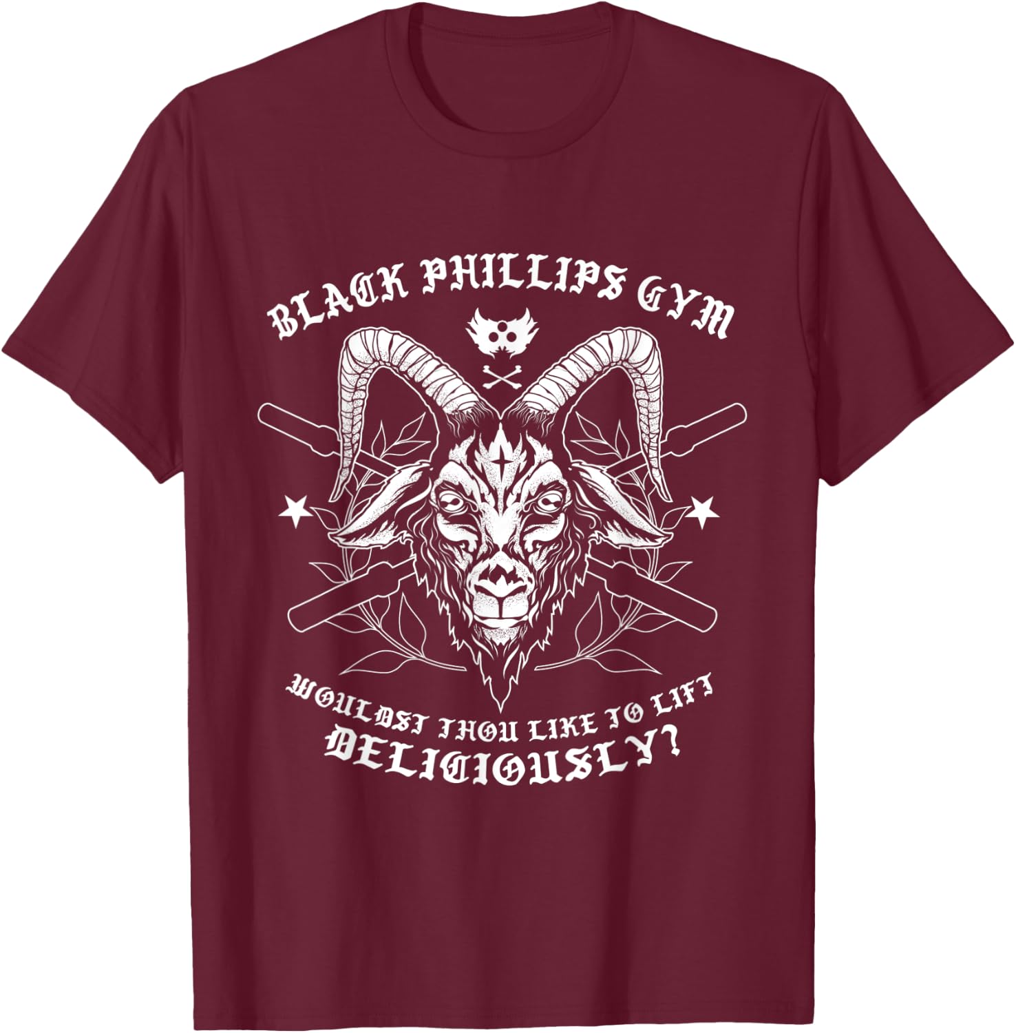 Black Phillips Gym T-Shirt - T-Shirt | Maroon