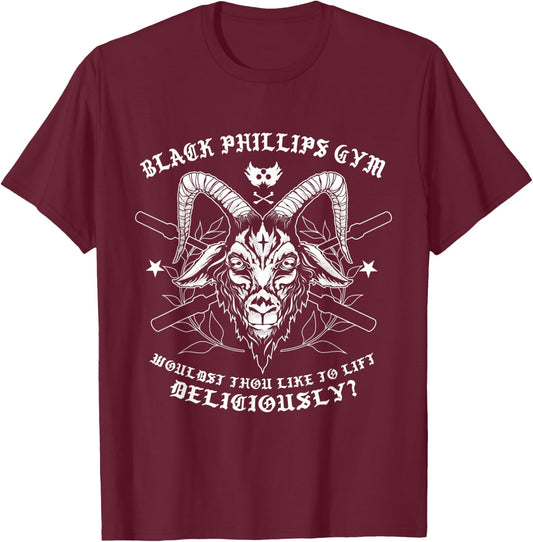 Black Phillips Gym T-Shirt - T-Shirt | Maroon