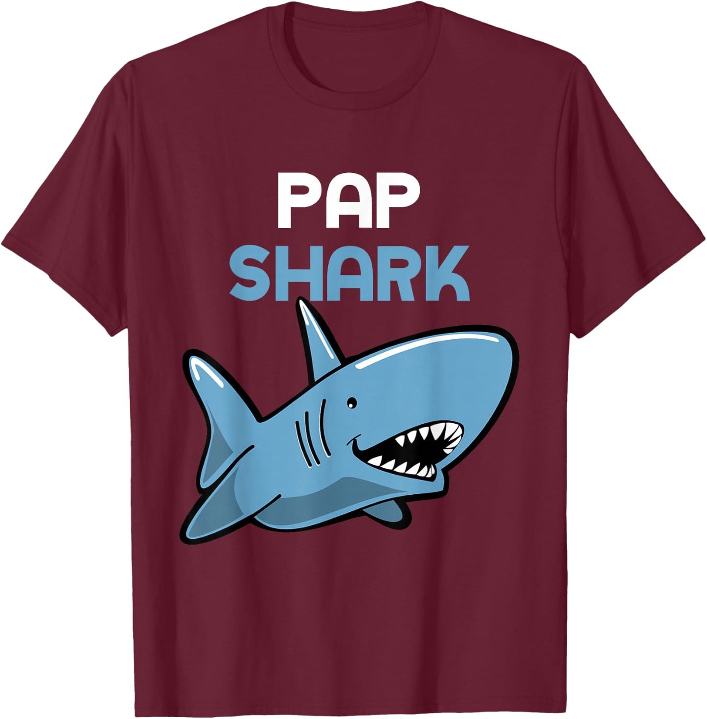 Pap Shark Funny Family T-Shirt - T-Shirt | Maroon