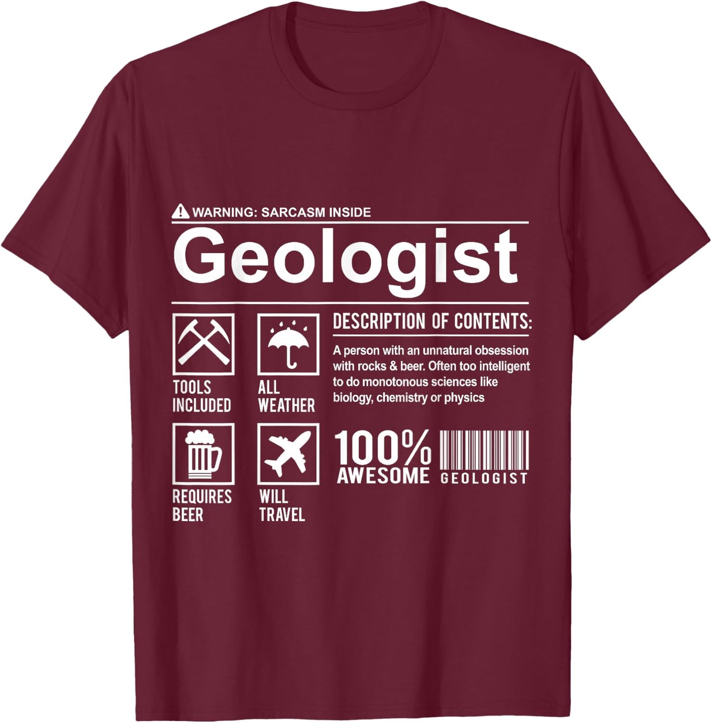 Geologist Composition Funny Gift Geologists T-Shirt - T-Shirt | Maroon
