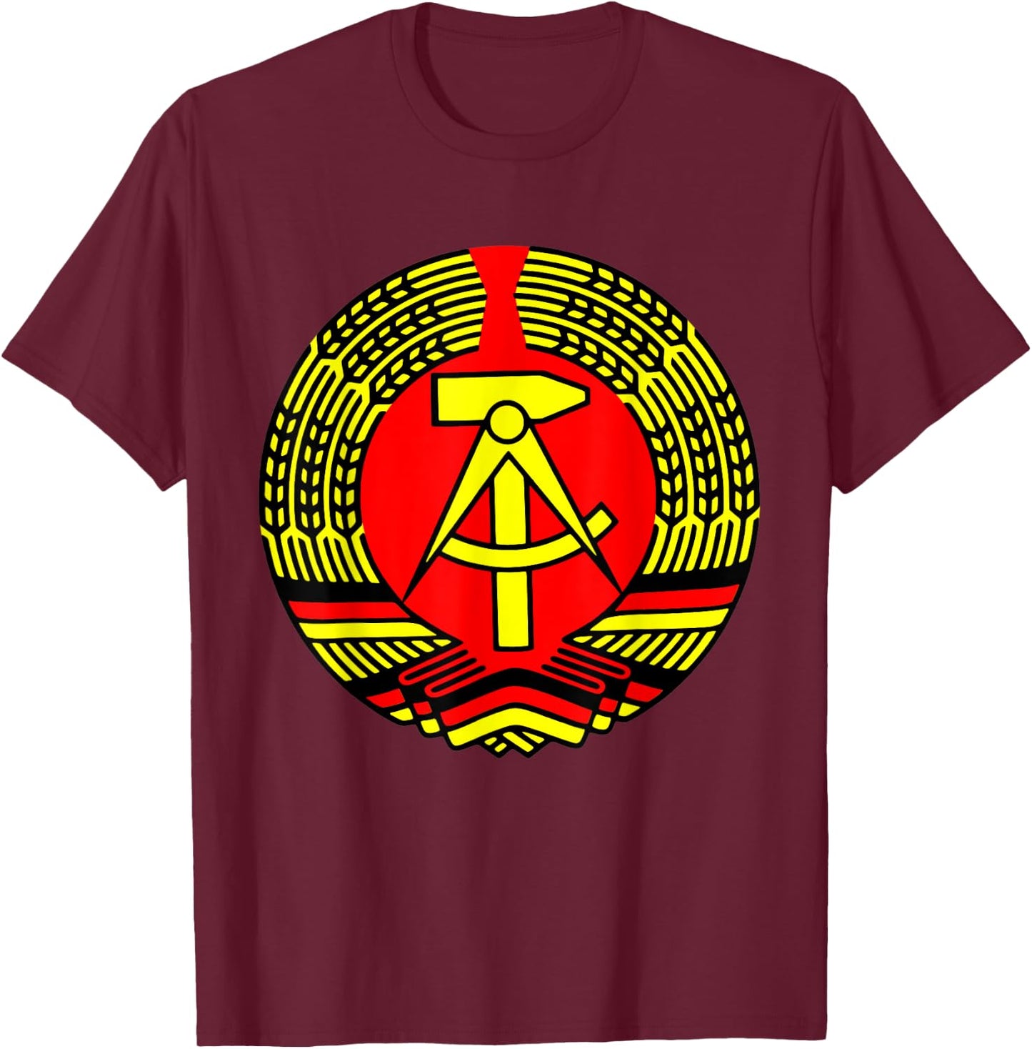 GDR East Germany Flag T-Shirt - T-Shirt | Maroon