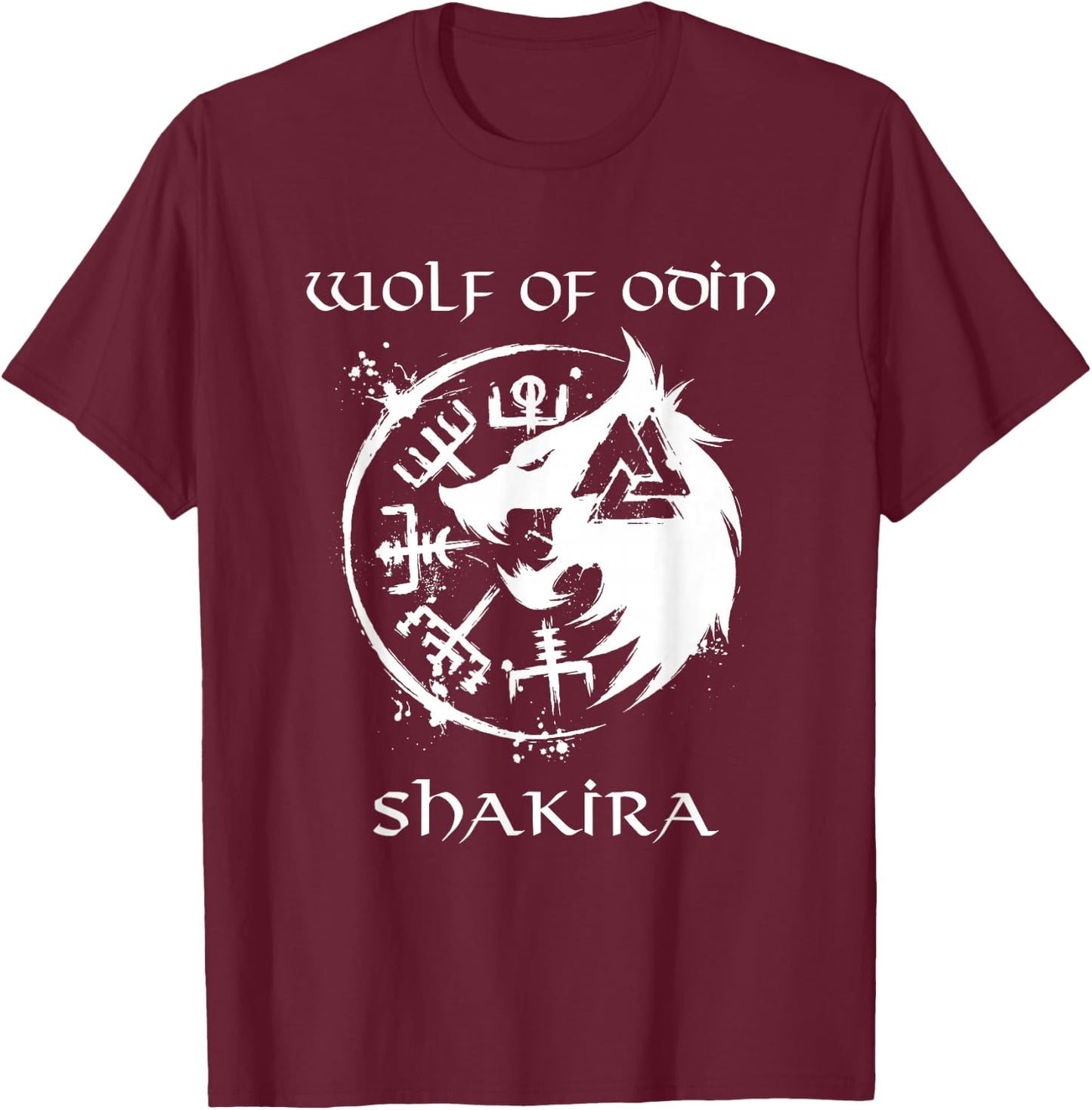 Wolf of Odin Shakira - Personalised T-Shirt - T-Shirt | Maroon
