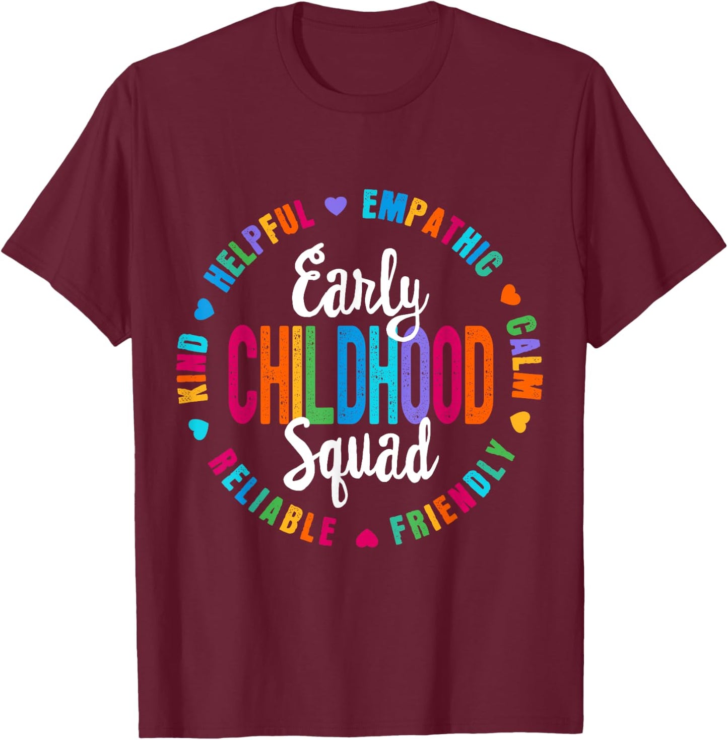 Teacher Early Childhood SQUAD Preschool Head Start Crew T-Shirt - T-Shirt | Maroon