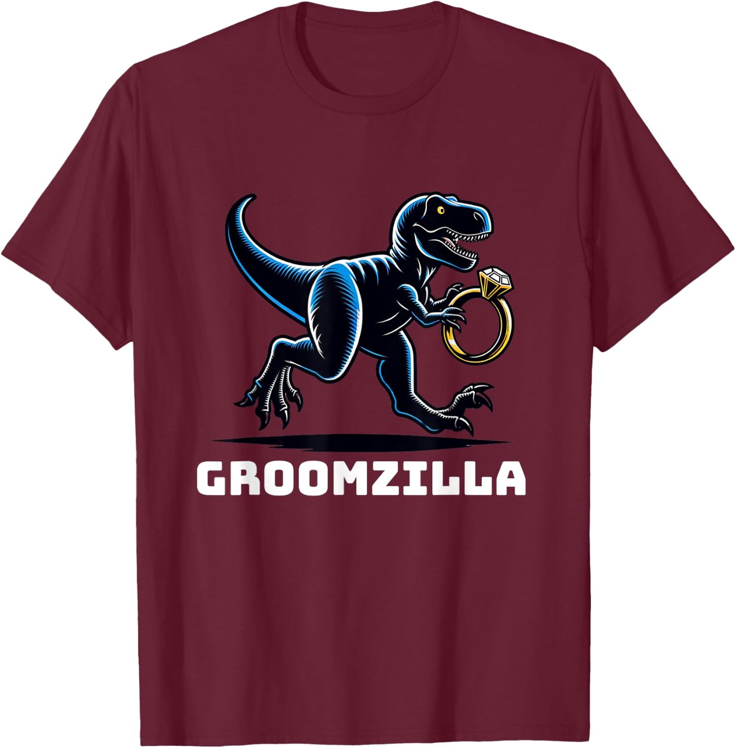 Groomzilla Funny Groom Wedding Husband T-Shirt - T-Shirt | Maroon