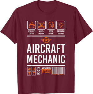 Aircraft Mechanic Shirt | Cute Aircraft Work Wear Gift T-Shirt - T-Shirt | Maroon
