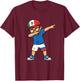 Mexican Filipino Kid Dabbing Boy with Hat T-Shirt - T-Shirt | Maroon