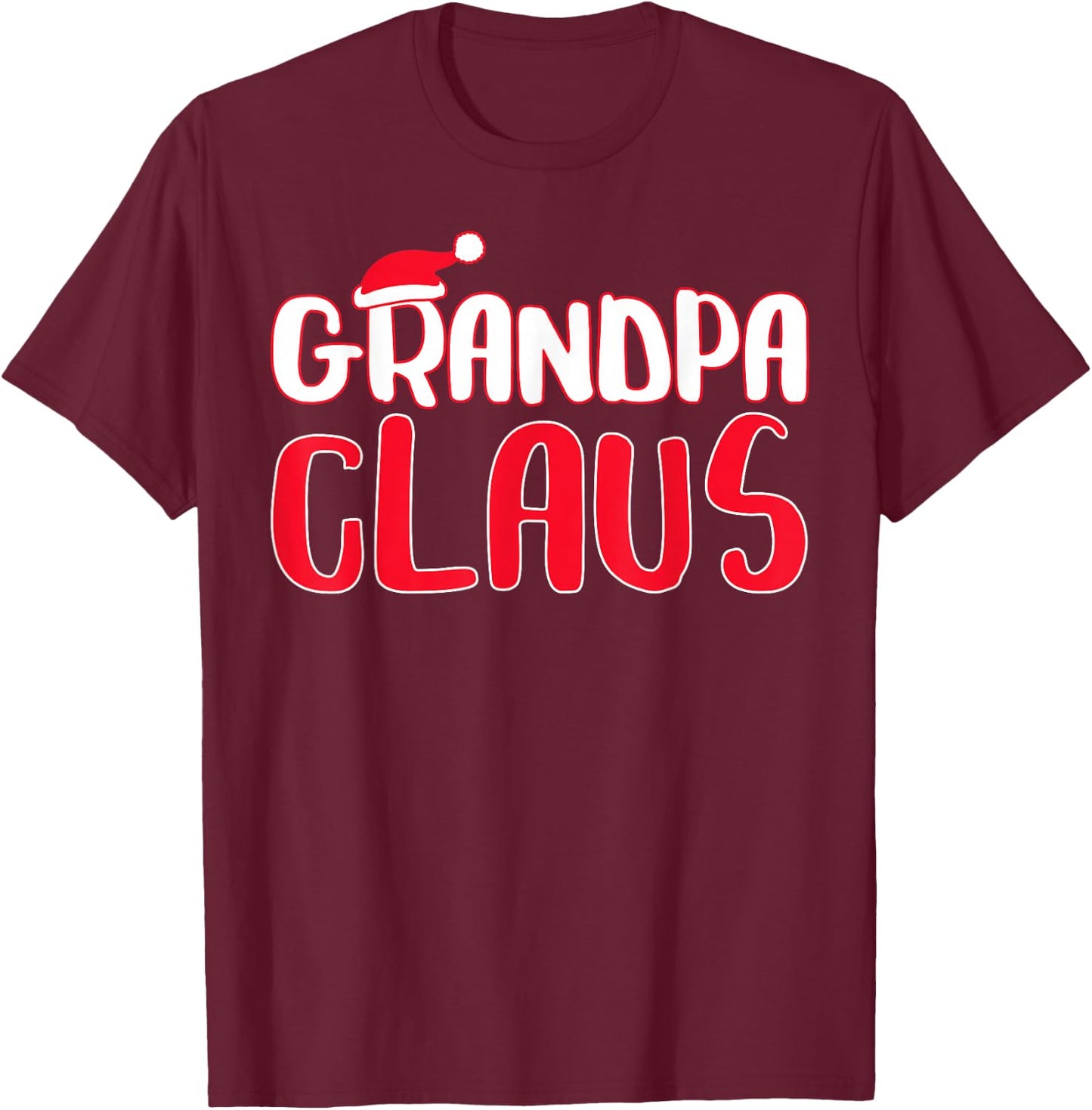 Grandpa Claus Shirts Men's Black Modern Christmas T-Shirt - T-Shirt | Maroon