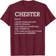 Chester Definition Personalized Name Chester Funny Birthday T-Shirt - T-Shirt | Maroon