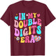 Double Digits Era Retro Birthday Era For Girls Women T-Shirt - T-Shirt | Maroon