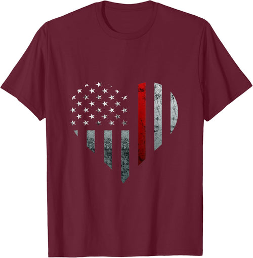 Fireman Thin Heart Firefighter American Flag