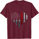 Fireman Thin Heart Firefighter American Flag T-Shirt - T-Shirt | Maroon