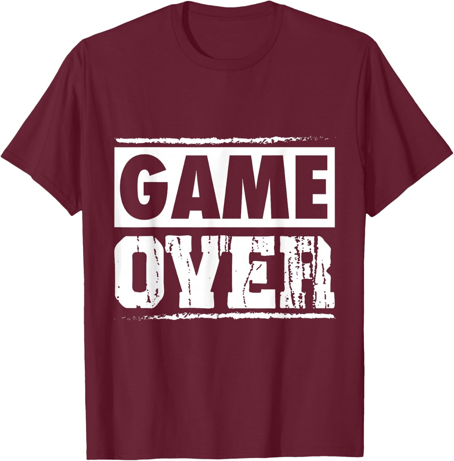 Game Over Vintage Retro Video Games Gaming arcade Men Women T-Shirt - T-Shirt | Maroon