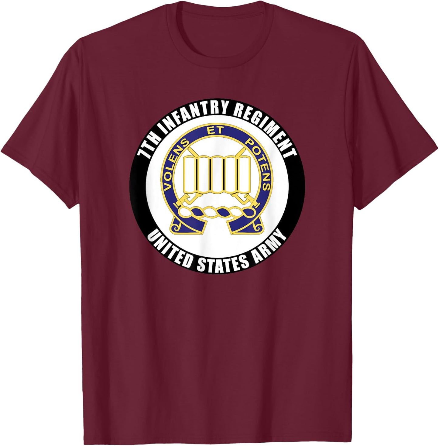 7th Infantry Regiment United States Army Veteran Military T-Shirt - T-Shirt | Maroon