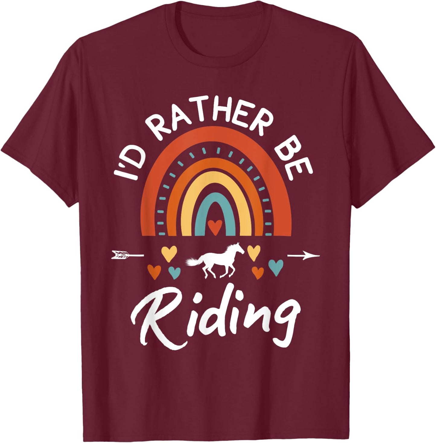 I'd Rather Be Riding Horse Horseback Rider Equestrian Kids T-Shirt - T-Shirt | Maroon