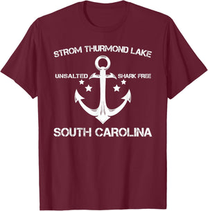 STROM THURMOND LAKE SOUTH CAROLINA Funny Fishing Gift T-Shirt - T-Shirt | Maroon