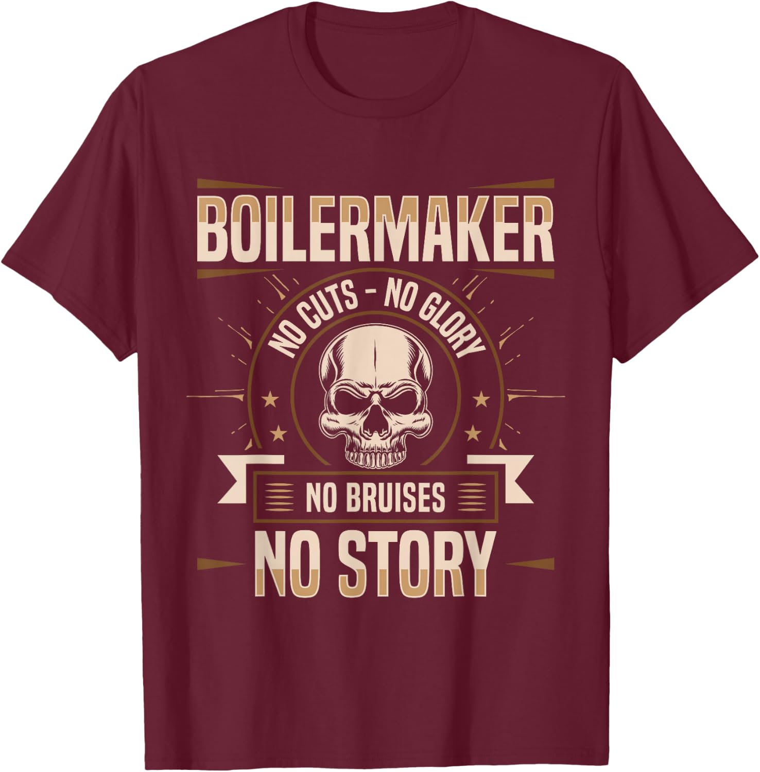 Boilermaker Skull Union Apparel T-Shirt - T-Shirt | Maroon