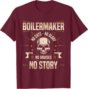 Boilermaker Skull Union Apparel T-Shirt - T-Shirt | Maroon