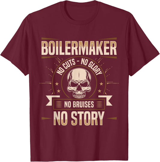 Boilermaker Skull Union Apparel T-Shirt - T-Shirt | Maroon