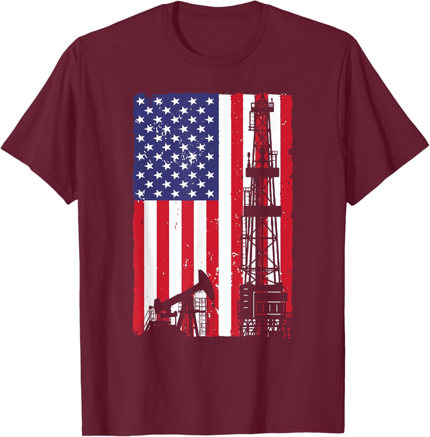 Cool Oil Field Art Women Oilfield Drilling Lovers T-Shirt - T-Shirt | Maroon