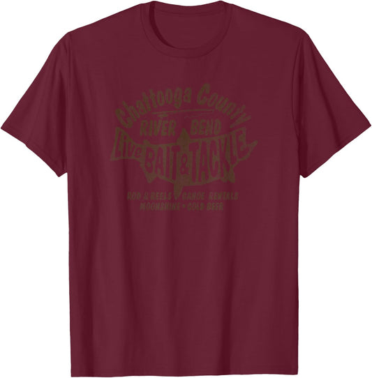 Trendy Live Bait And Tackle Vintage Poster T-Shirt - T-Shirt | Maroon