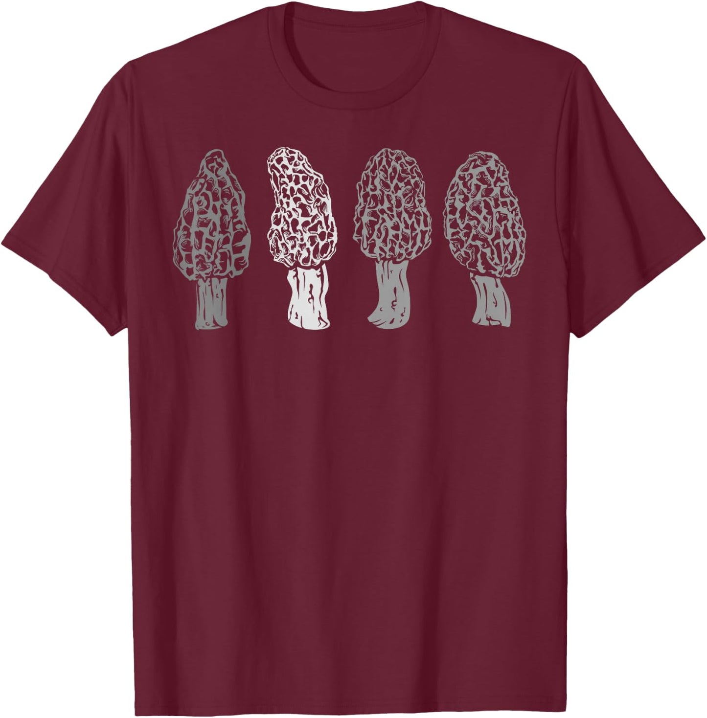 Funny Retro Morel Mushroom Hunting Gift Women Hunter T-Shirt - T-Shirt | Maroon