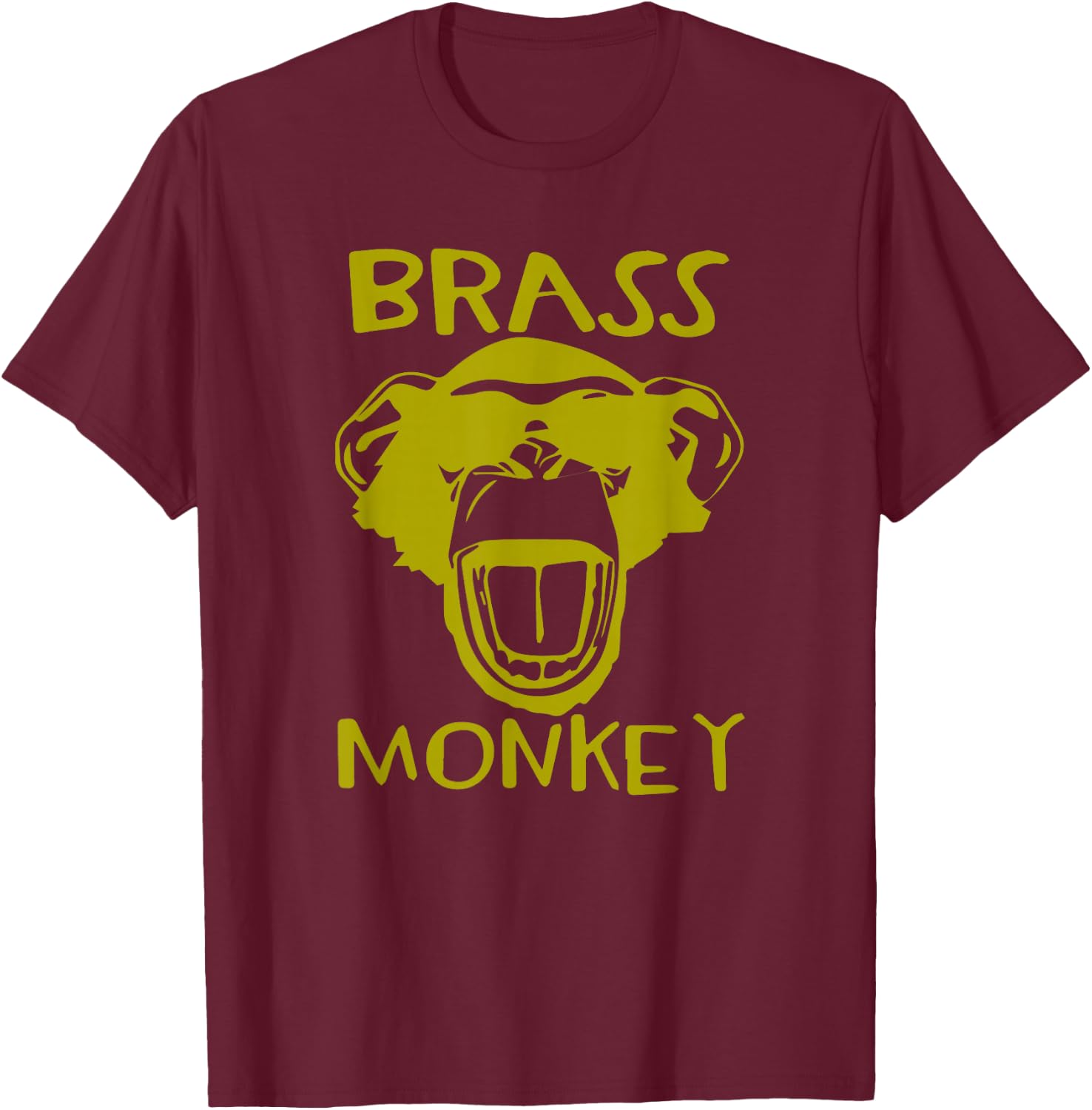 Brass Monkey - Funny Music T-Shirt - T-Shirt | Maroon