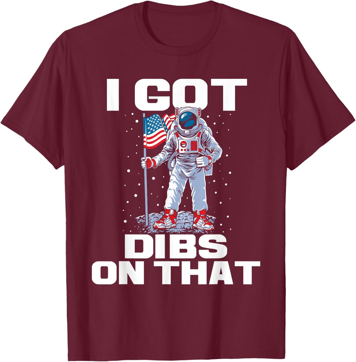 Patriotic Astronaut - 4th Of July Fourth Moon Planets Space T-Shirt - T-Shirt | Maroon