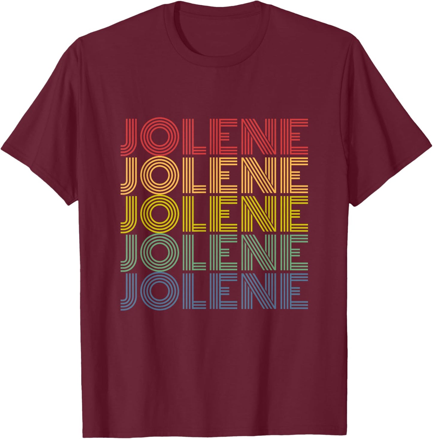 Jolene Retro Wordmark Pattern Vintage Style T-Shirt - T-Shirt | Maroon
