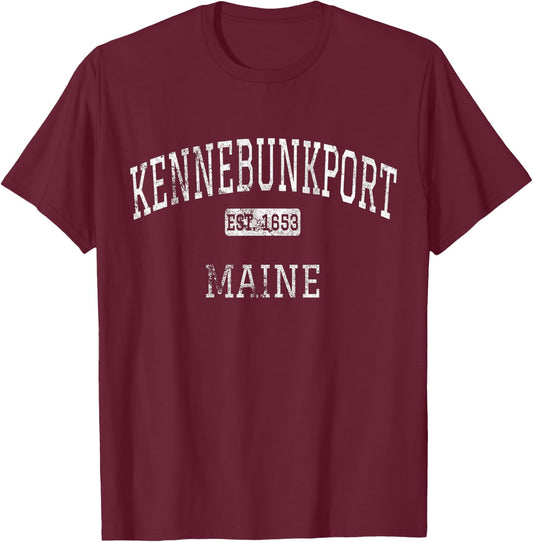 Kennebunkport Maine ME Vintage T-Shirt - T-Shirt | Maroon