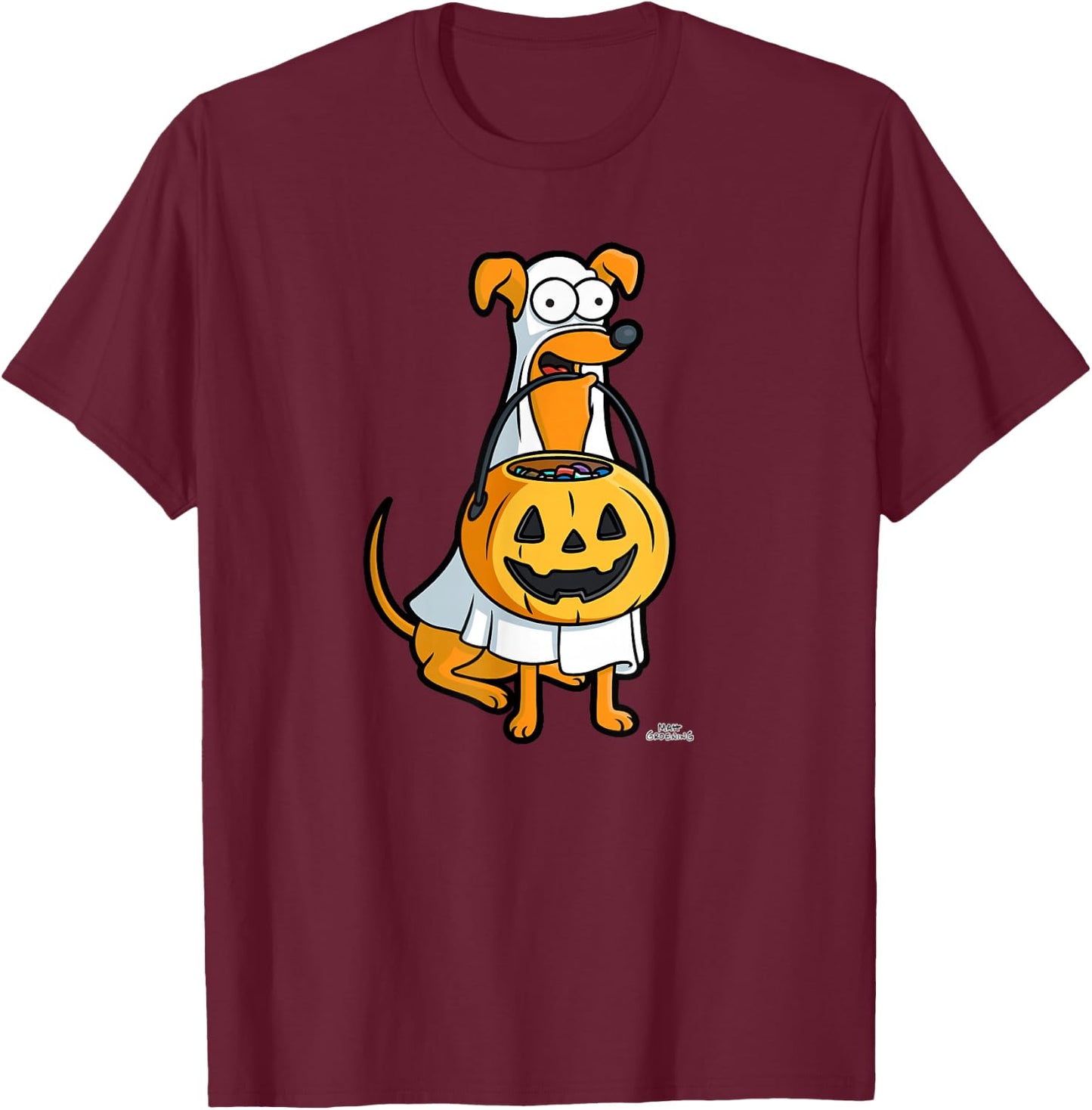 The Simpsons Santa's Little Helper Halloween T-Shirt - T-Shirt | Maroon