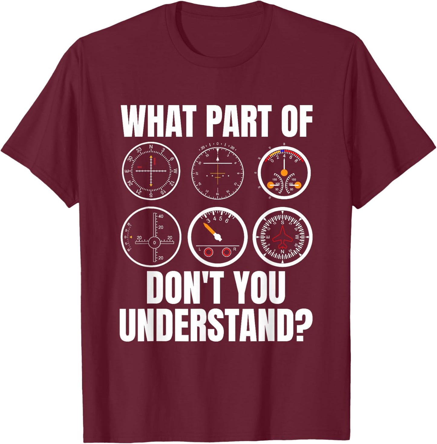 Funny Aviator - Plane Guide Flying Aeroplane Pilot T-Shirt - T-Shirt | Maroon