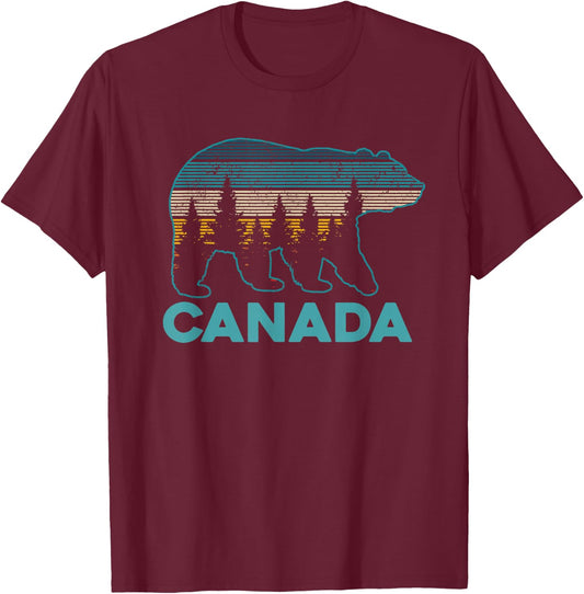 Canada Grizzly Bear Souvenir T-Shirt - T-Shirt | Maroon