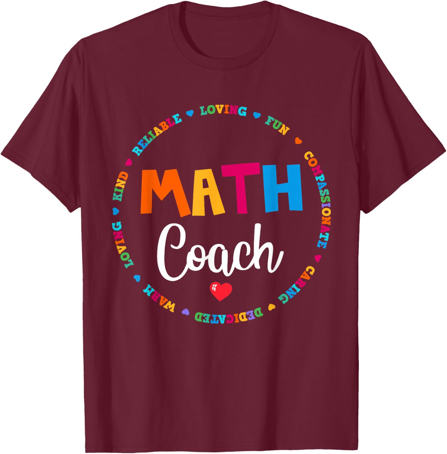 Instructional Math Coach Crew Back to School Matching Group T-Shirt - T-Shirt | Maroon