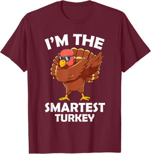 Smartest Turkey Family Group Matching Thanksgiving Party T-Shirt - T-Shirt | Maroon