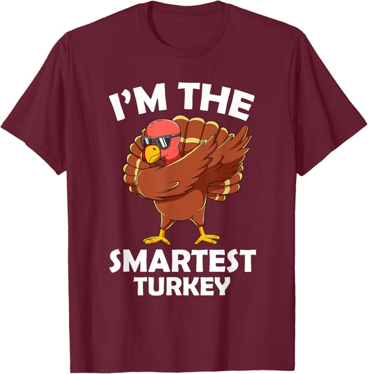 Smartest Turkey Family Group Matching Thanksgiving Party T-Shirt - T-Shirt | Maroon