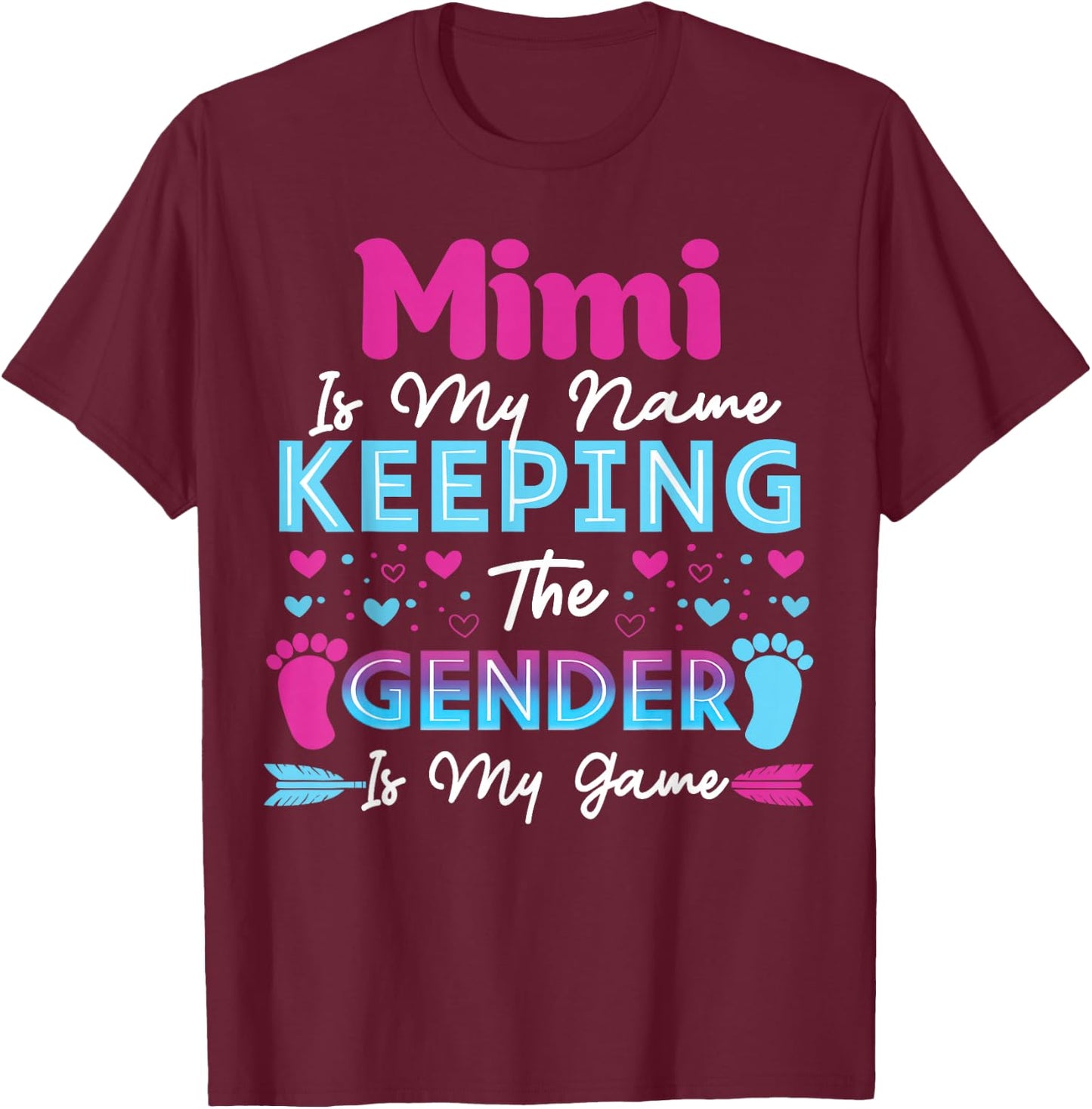 Keeper of The Gender Mimi Baby Shower Gender Reveal T-Shirt - T-Shirt | Maroon