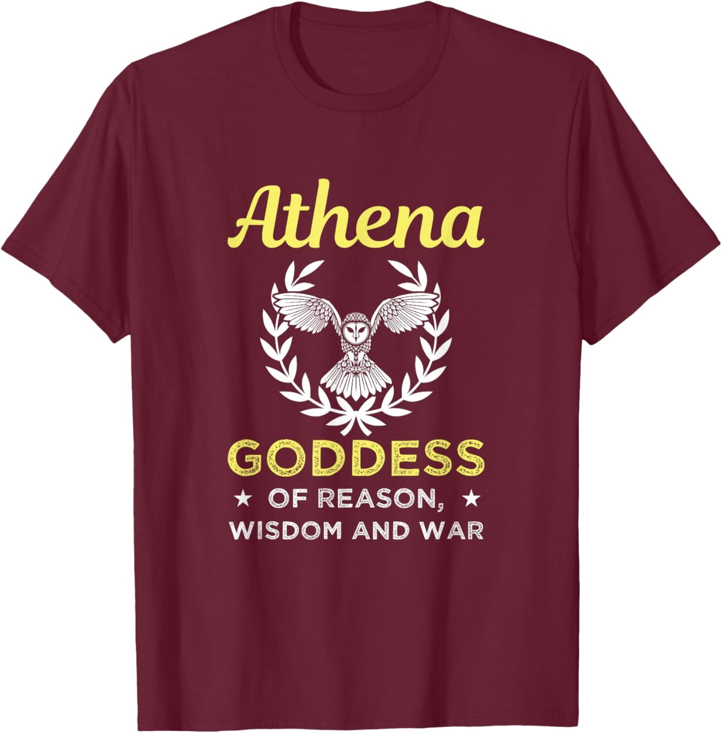 Athena Goddess Of Reason and War Greek Gods Mythology T-Shirt - T-Shirt | Maroon
