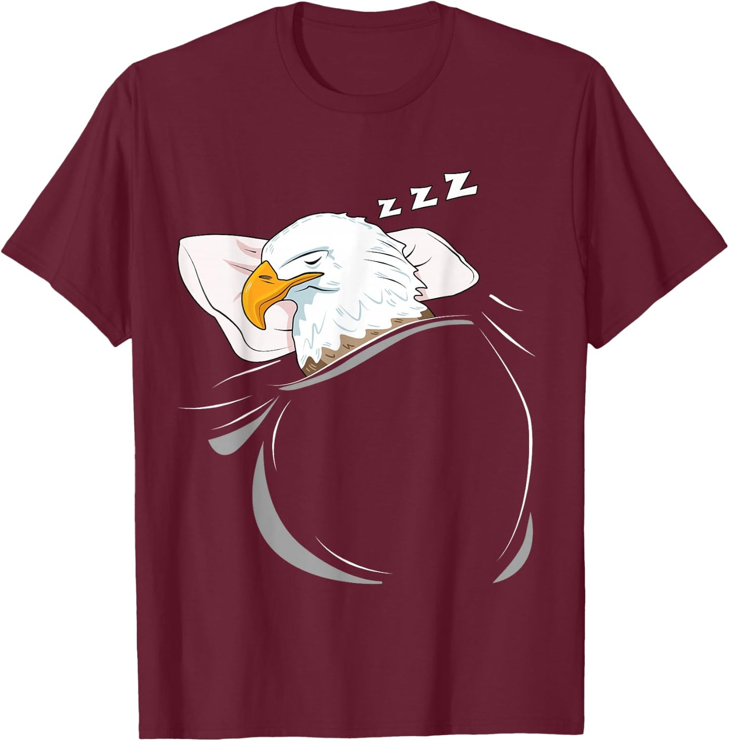Bald Sea Eagle Sleeping Pyjamas Top Gift Eagle T-Shirt - T-Shirt | Maroon