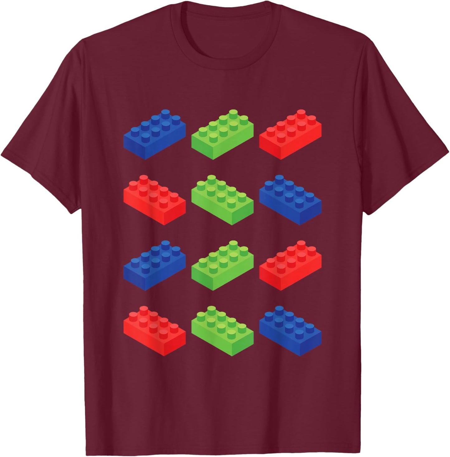 Building Blocks Bricks Master Builder Bricklayer Engineer T-Shirt - T-Shirt | Maroon