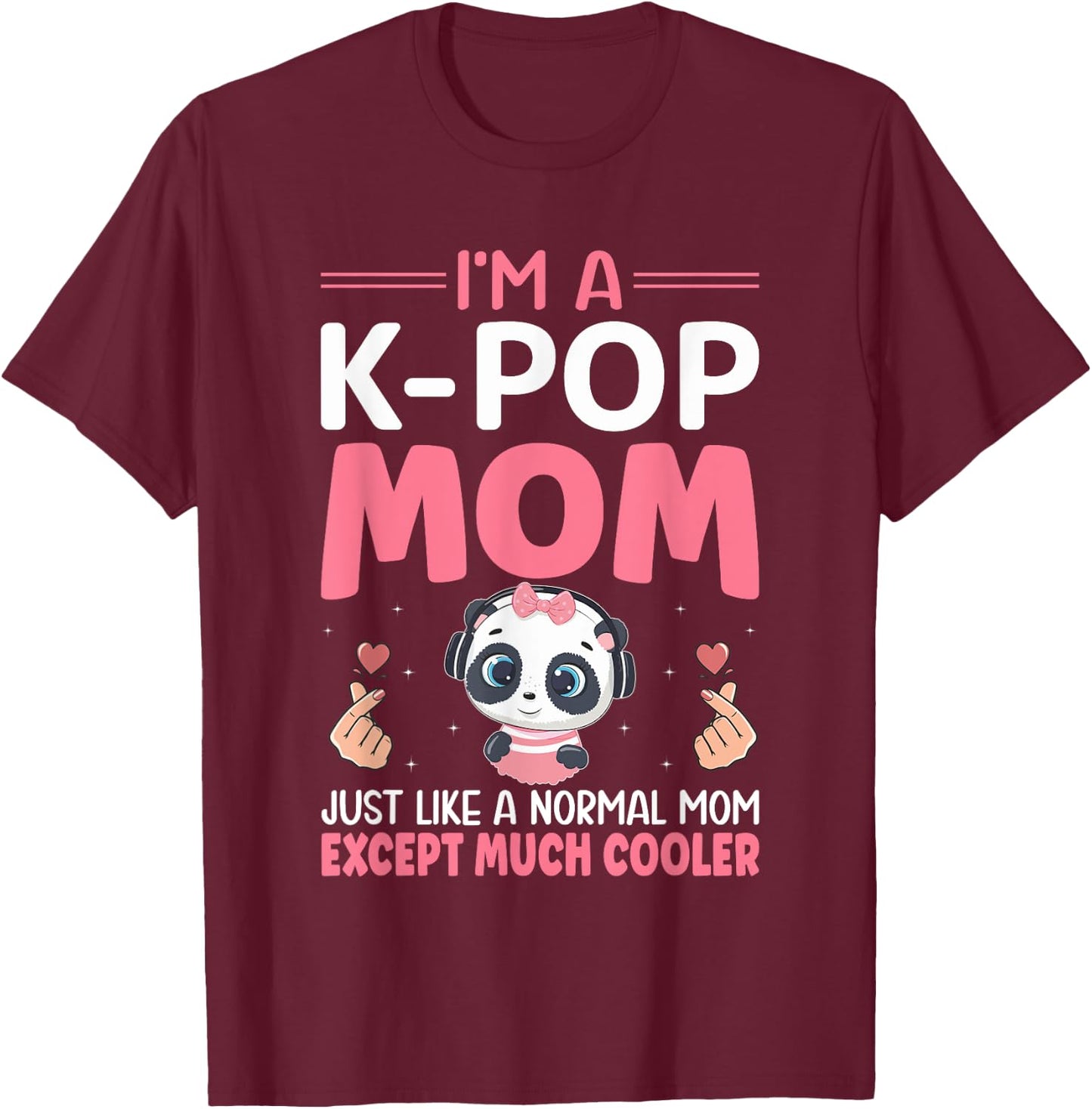 A K-Pop Mom Kawaii Anime Girl Boba Drinker T-Shirt - T-Shirt | Maroon
