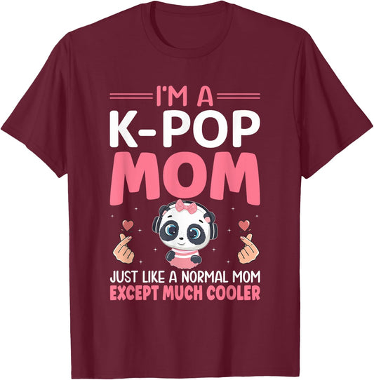 A K-Pop Mom Kawaii Anime Girl Boba Drinker T-Shirt - T-Shirt | Maroon