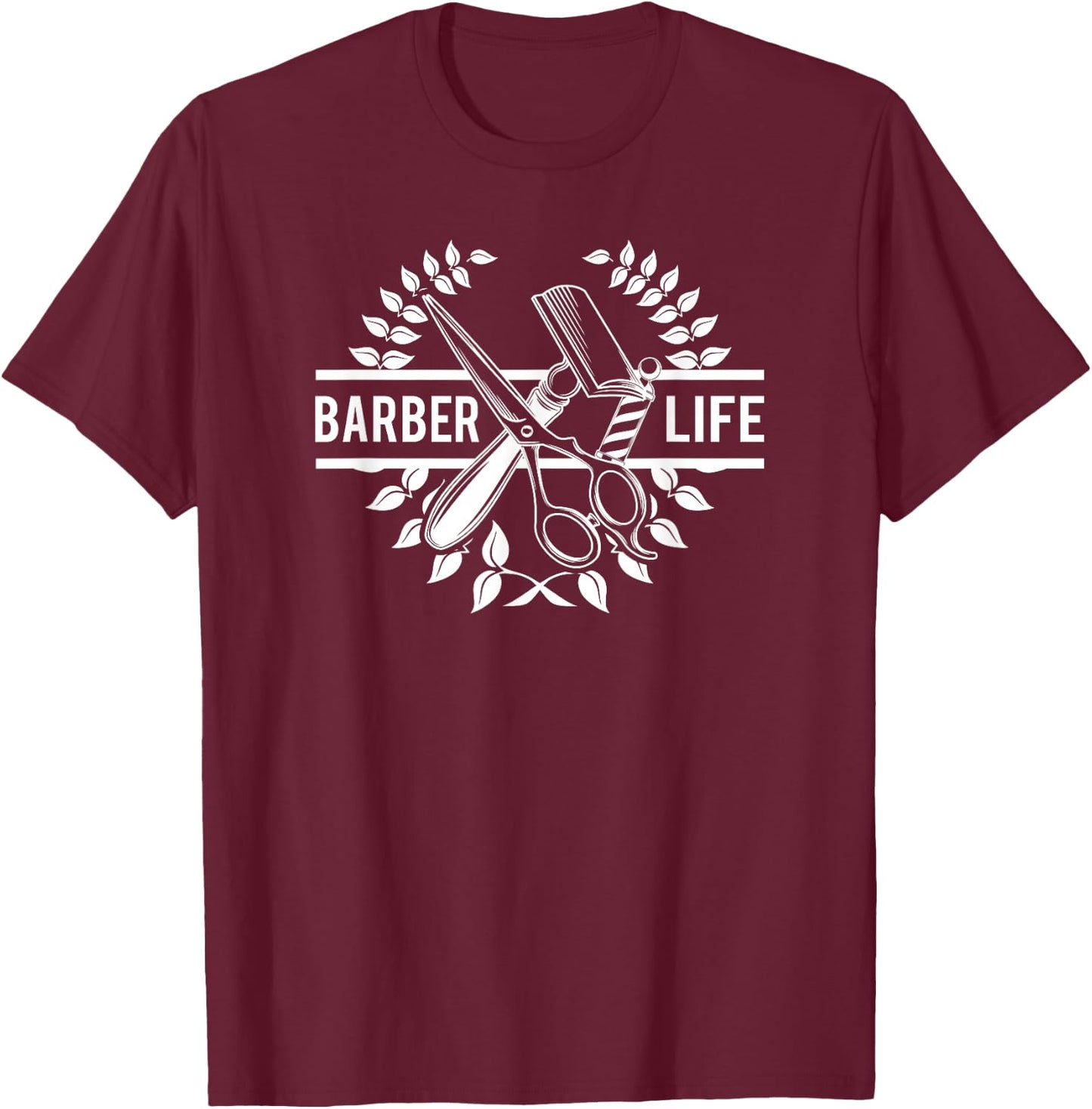 Cool Barber Life - Fancy Barbershop T-Shirt - T-Shirt | Maroon