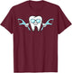 Lazy Costume for Dentist Smiling Cartoon Dental Floss T-Shirt - T-Shirt | Maroon