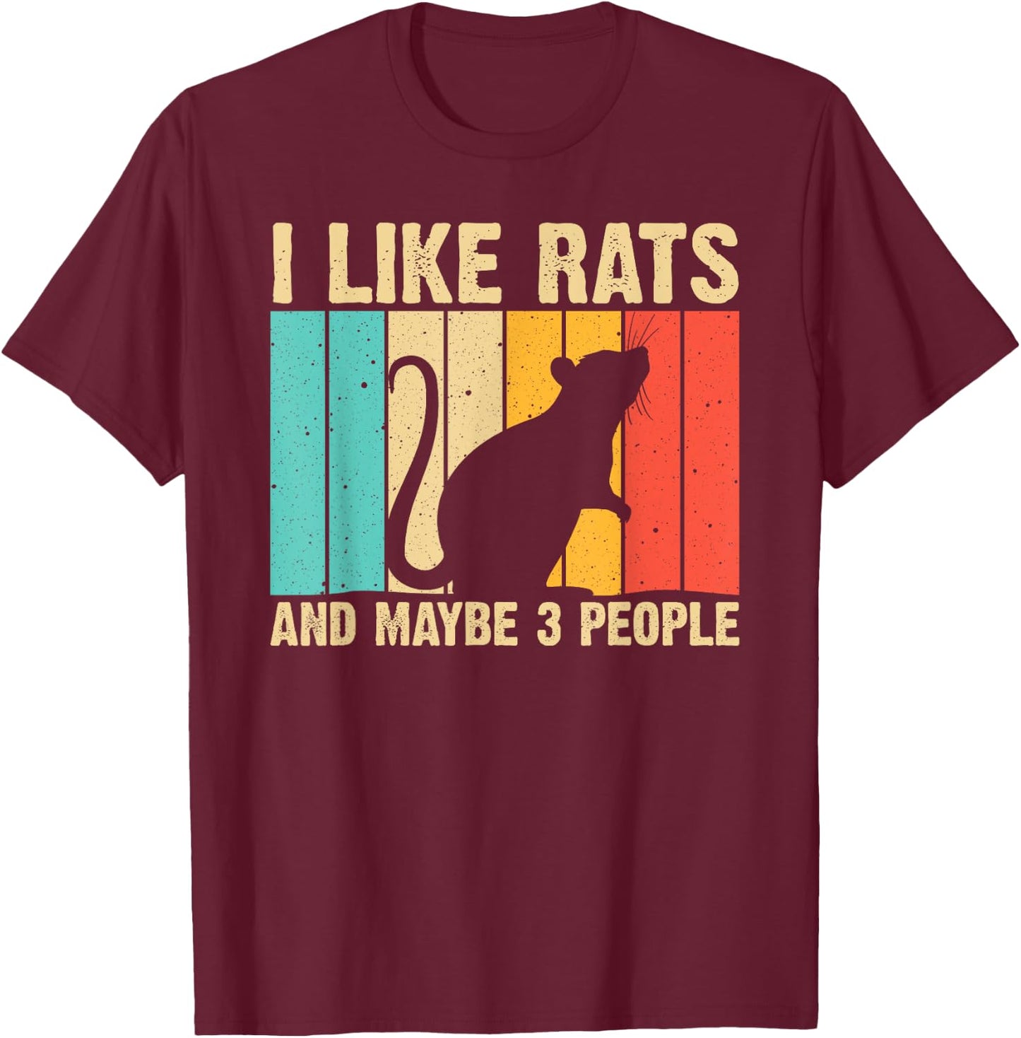 Funny Rat Design Rat Lover Men Women Mouse Rodent Introvert T-Shirt - T-Shirt | Maroon