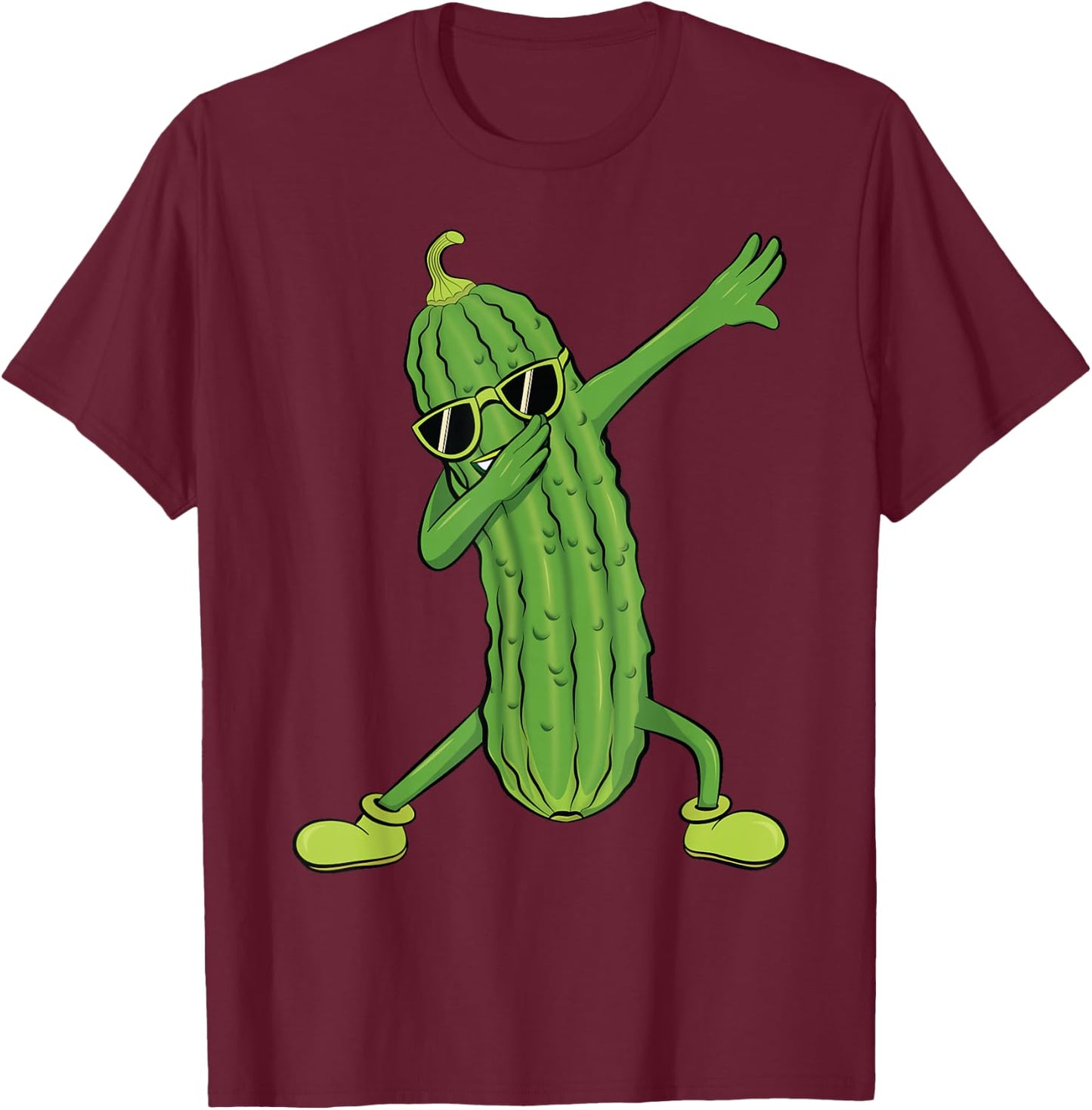 Dabbing Pickle Dancing Cucumber Lover Funny Gifts T-Shirt - T-Shirt | Maroon