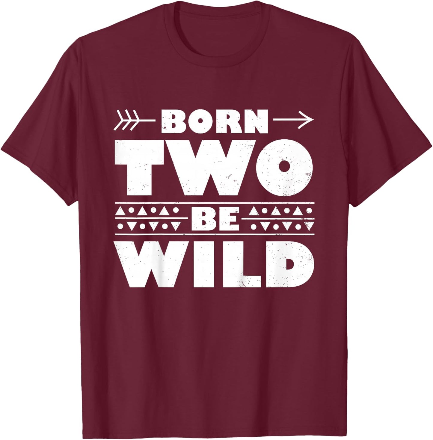 Born Two Be Wild Toddler Girl Birthday Shirt 2 Year Kid Gift T-Shirt - T-Shirt | Maroon