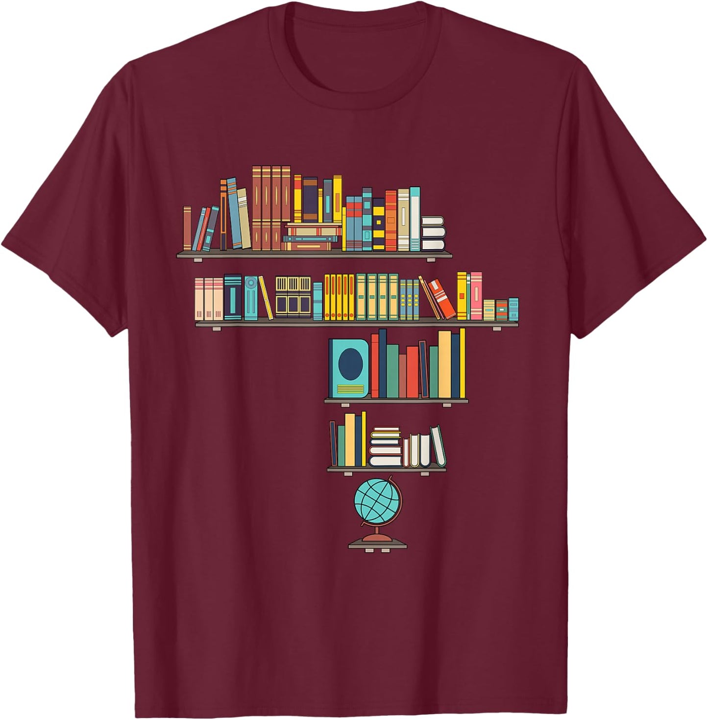 Cool African Map Art Women African Library Reader T-Shirt - T-Shirt | Maroon