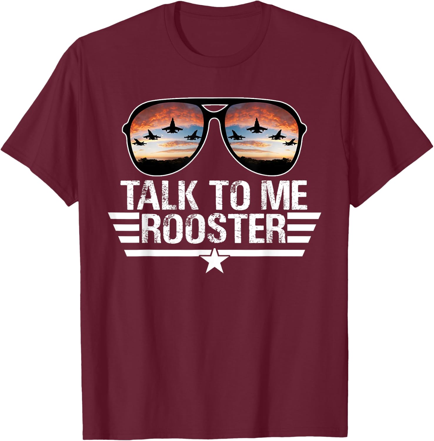 Talk To Me Rooster , Black T-Shirt - T-Shirt | Maroon